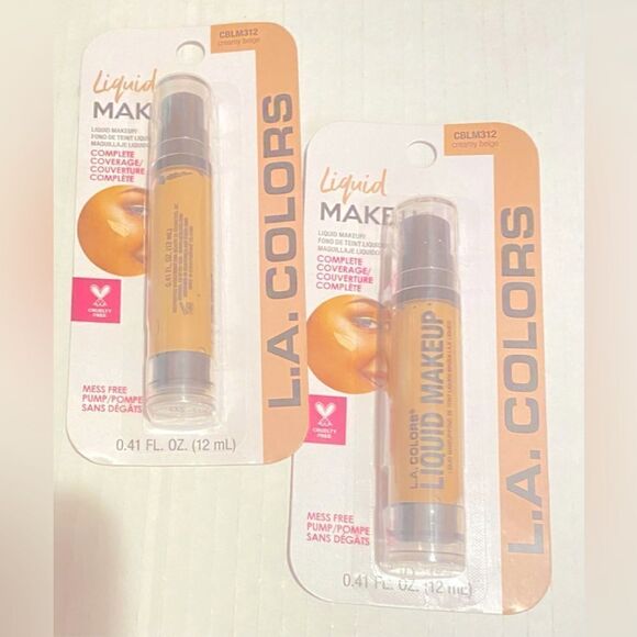 🎉L.A. COLORS  2 X Flawless Liquid Makeup Complete CBLM312 Creamy Beige 💥 - Picture 2 of 7